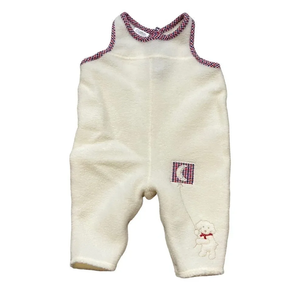 Vintage Carters Cream Fleece One Piece Jumper Size 0-4 Months‎